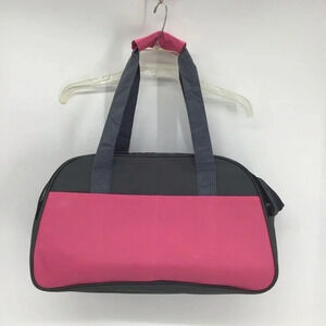 Pet Carrier Small-Medium Size Canvas & Mesh Top Handle Gray/Pink NWOT